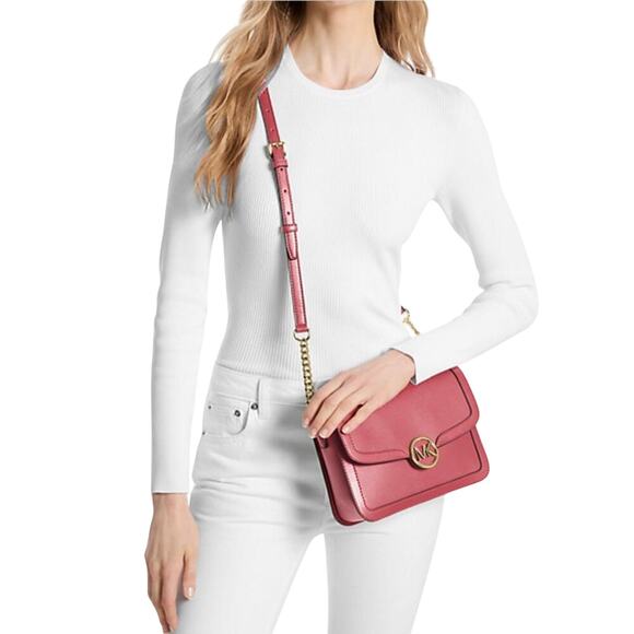 Michael Kors Leida Medium Shoulder Bag Light Pink - Picture 3 of 3